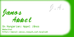 janos appel business card